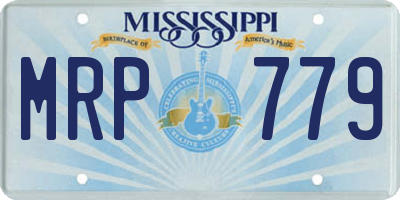 MS license plate MRP779