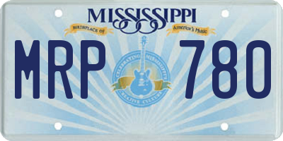 MS license plate MRP780