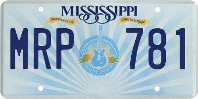 MS license plate MRP781