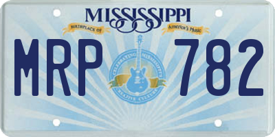 MS license plate MRP782