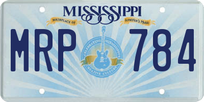 MS license plate MRP784