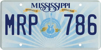 MS license plate MRP786
