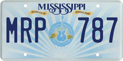 MS license plate MRP787