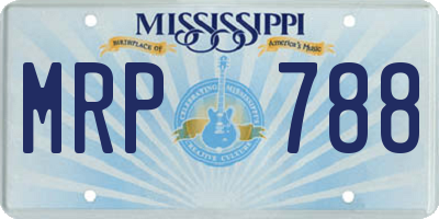 MS license plate MRP788