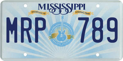 MS license plate MRP789