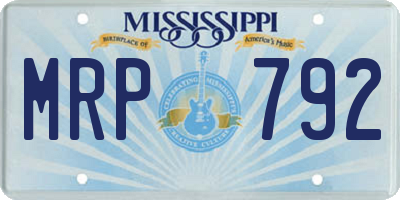 MS license plate MRP792
