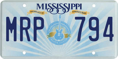 MS license plate MRP794