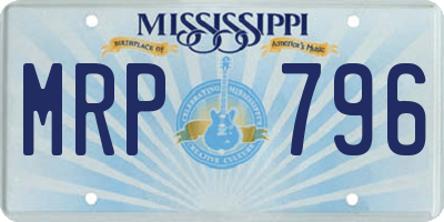 MS license plate MRP796