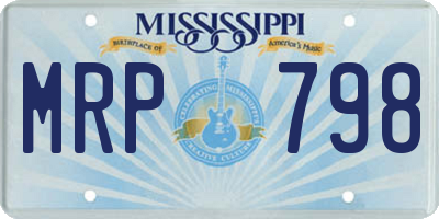 MS license plate MRP798