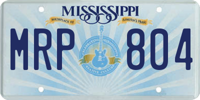MS license plate MRP804