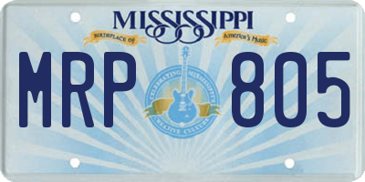 MS license plate MRP805