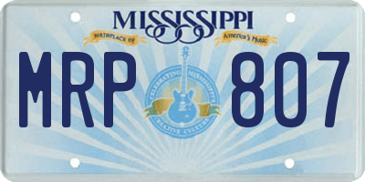 MS license plate MRP807