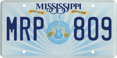 MS license plate MRP809