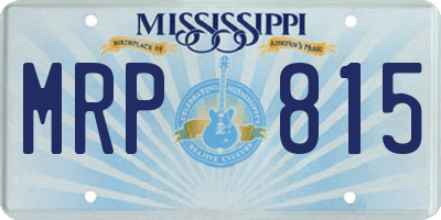 MS license plate MRP815