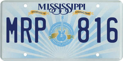 MS license plate MRP816
