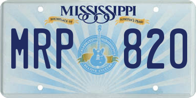 MS license plate MRP820