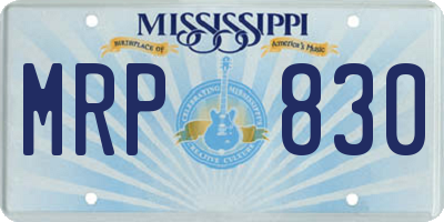 MS license plate MRP830