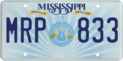 MS license plate MRP833