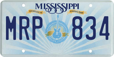 MS license plate MRP834