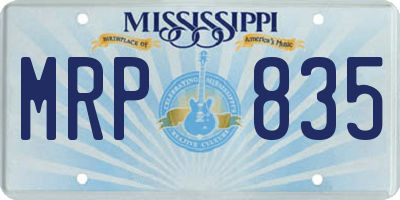 MS license plate MRP835
