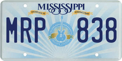 MS license plate MRP838