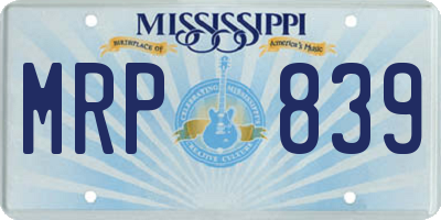 MS license plate MRP839