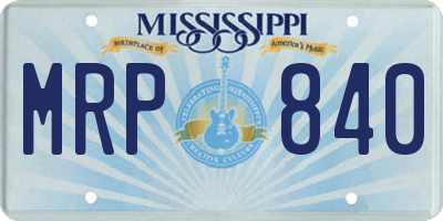 MS license plate MRP840