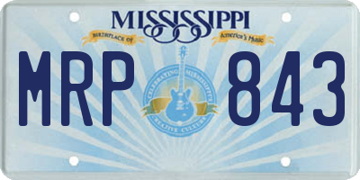 MS license plate MRP843