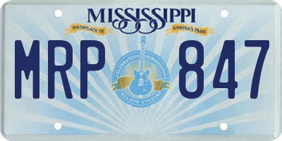 MS license plate MRP847