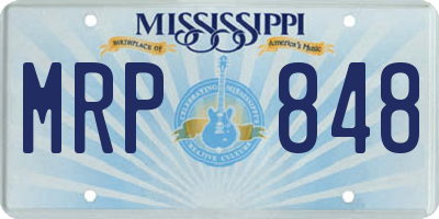 MS license plate MRP848