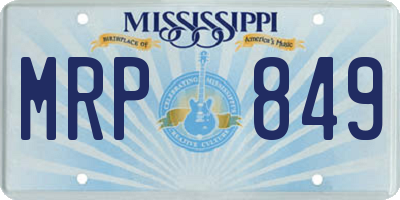 MS license plate MRP849