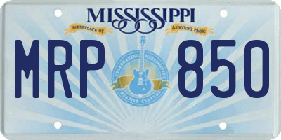 MS license plate MRP850