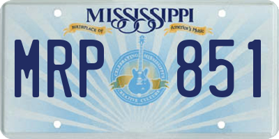 MS license plate MRP851