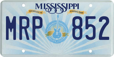 MS license plate MRP852