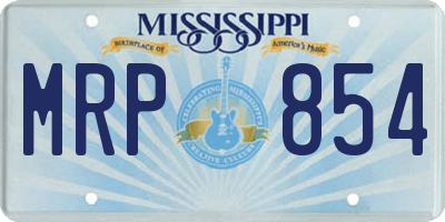 MS license plate MRP854