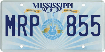 MS license plate MRP855