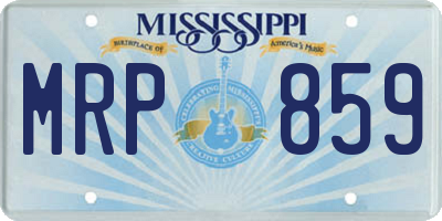 MS license plate MRP859