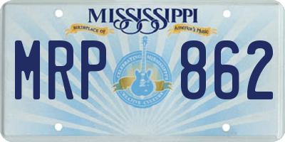 MS license plate MRP862