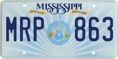MS license plate MRP863