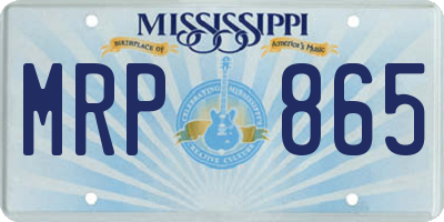 MS license plate MRP865