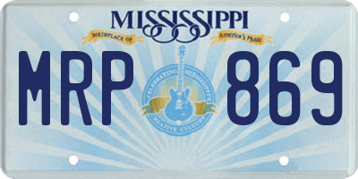 MS license plate MRP869