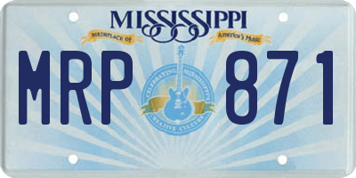 MS license plate MRP871