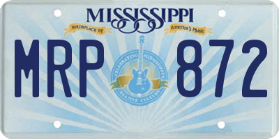 MS license plate MRP872