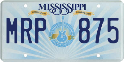 MS license plate MRP875
