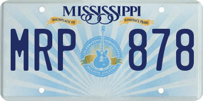 MS license plate MRP878