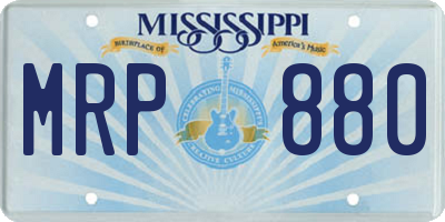 MS license plate MRP880