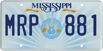MS license plate MRP881