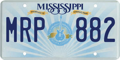 MS license plate MRP882