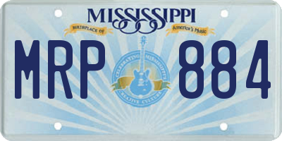 MS license plate MRP884