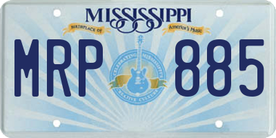 MS license plate MRP885